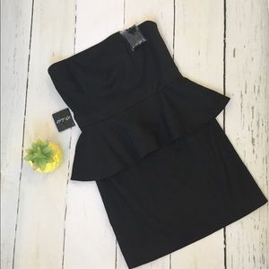 White House Black Market Peplum Little Black Dress